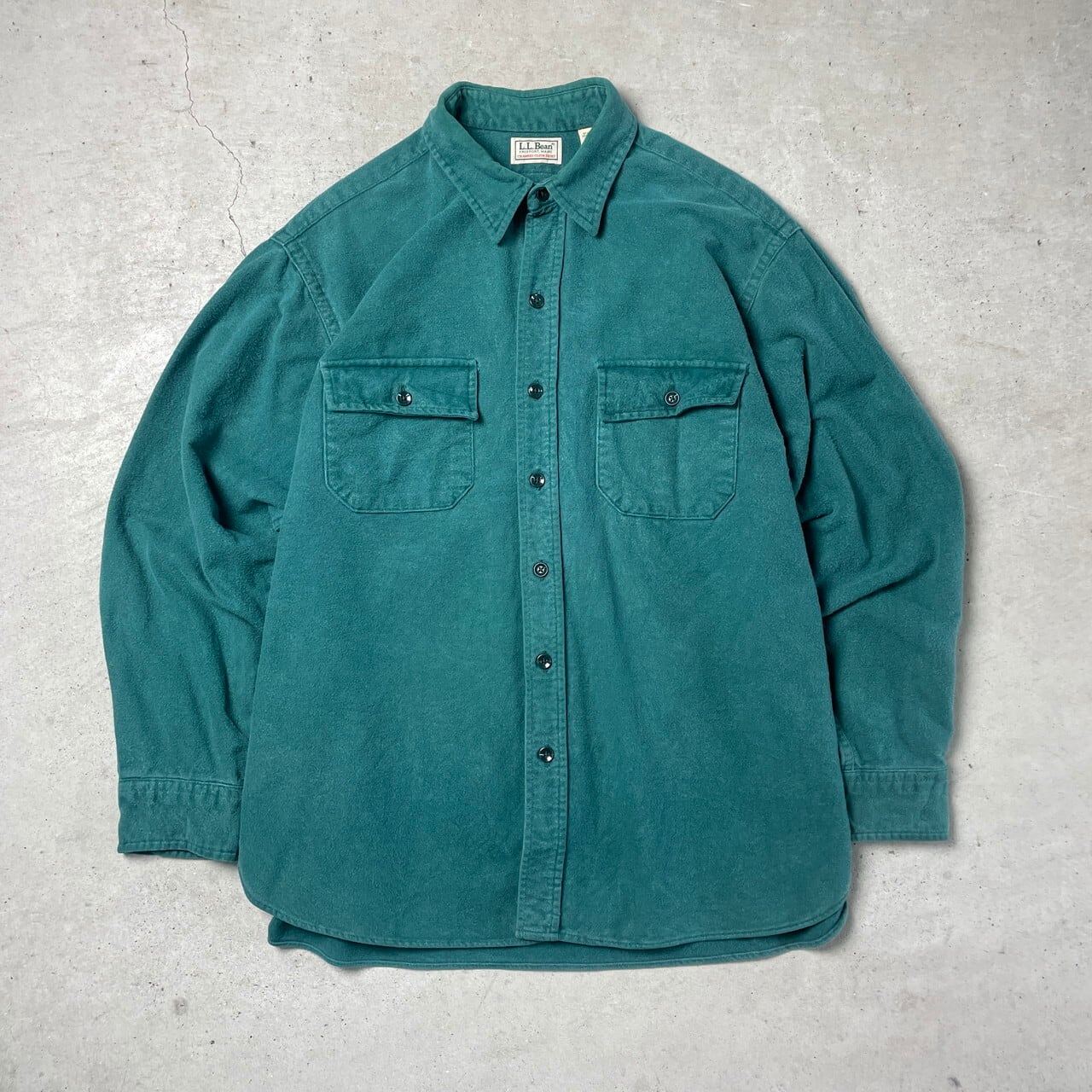 80年代 USA製 L.L.Bean エルエルビーン シャモアクロスシャツ 長袖