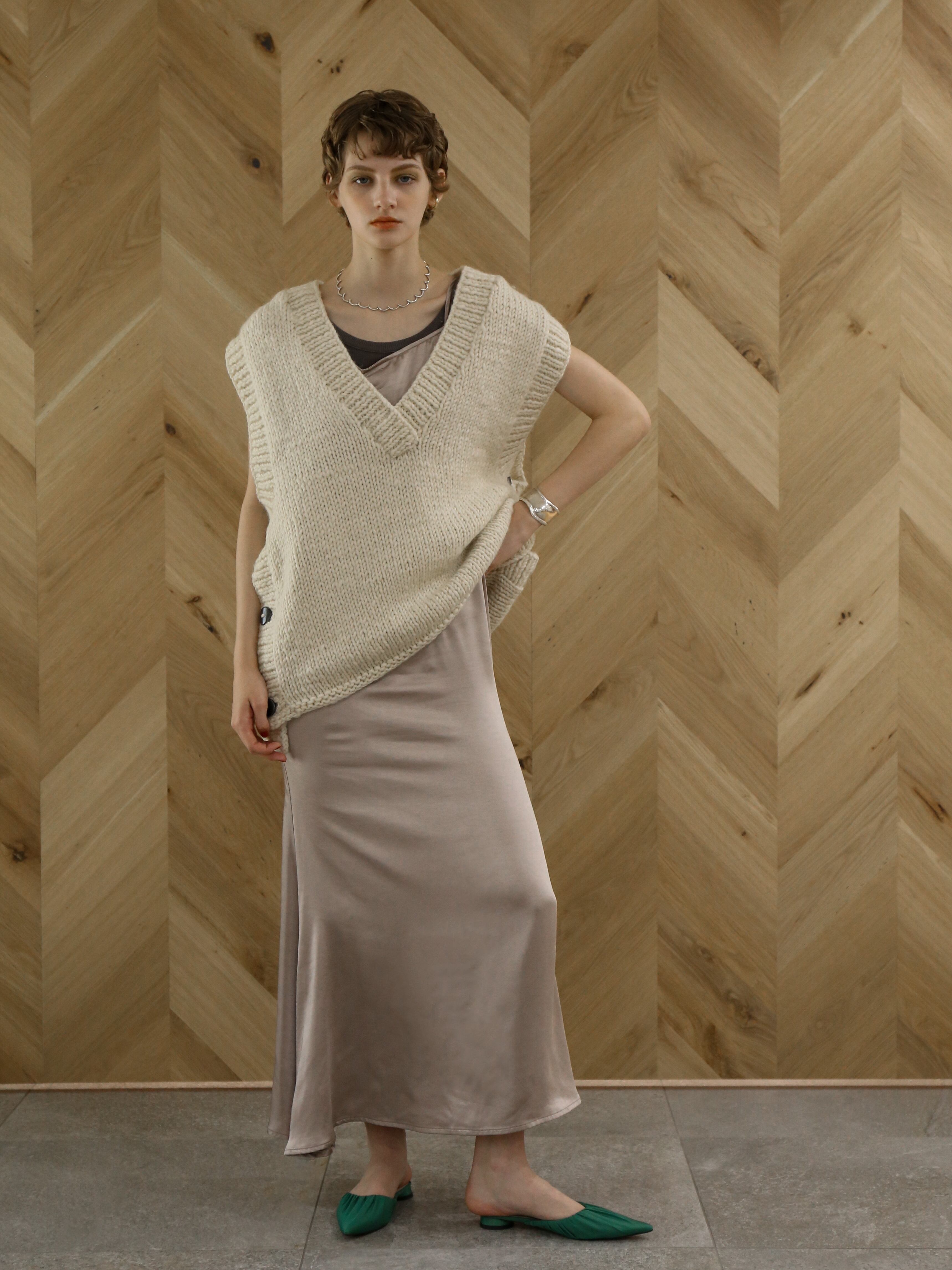 handmade knit vest（ivory） | Katrin TOKYO