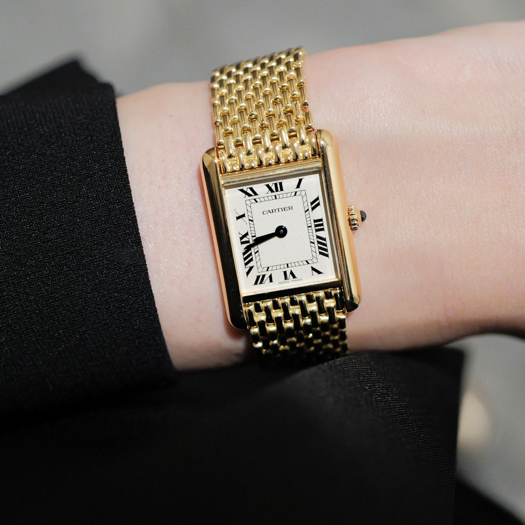 正規修理済み> カルティエ タンクルイ SM ゴールドブレスレット | Ante