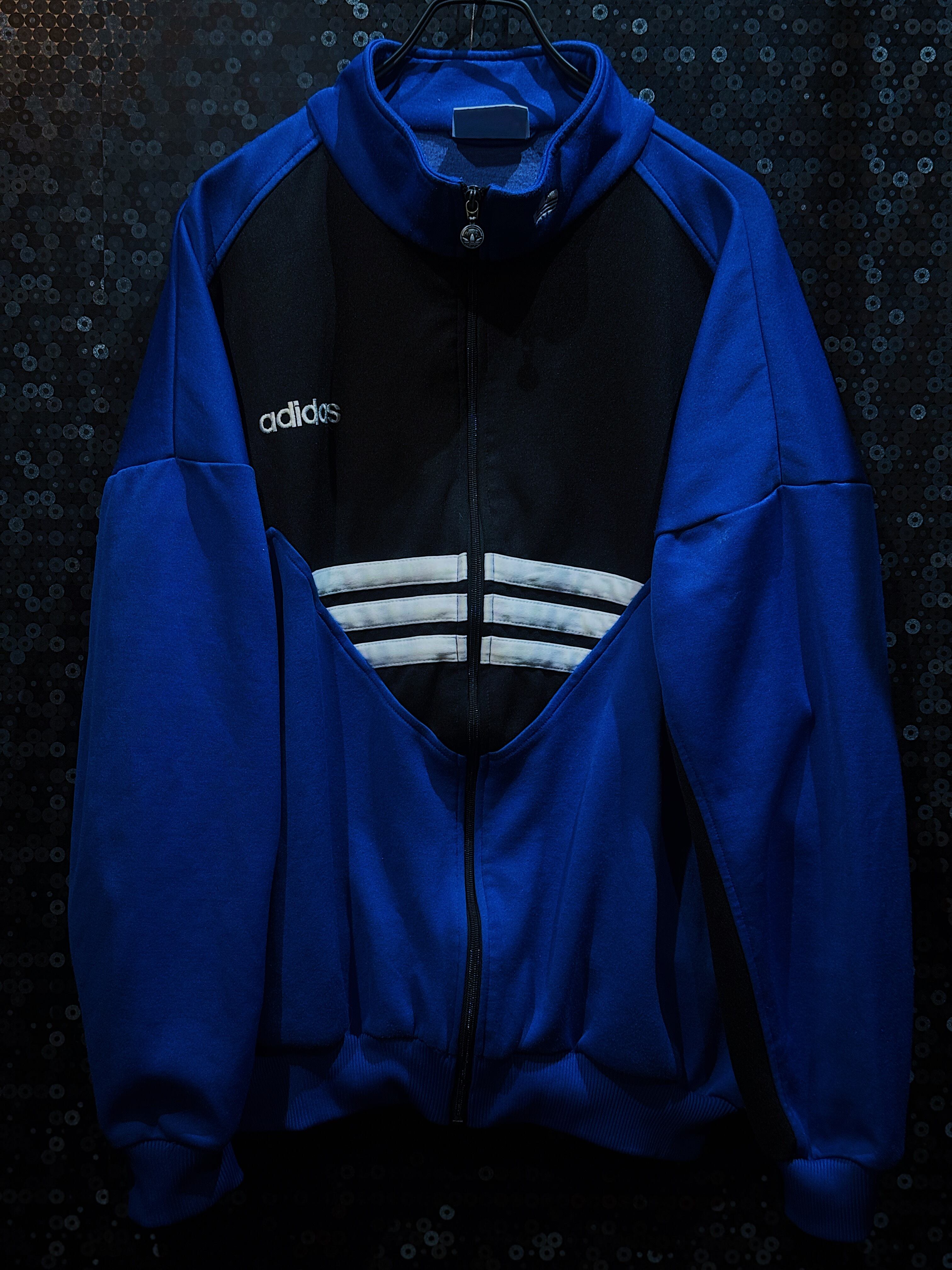 【ÆIEM】90's vintage adidas original trefoil logo three stripe detail Blue track jacket
