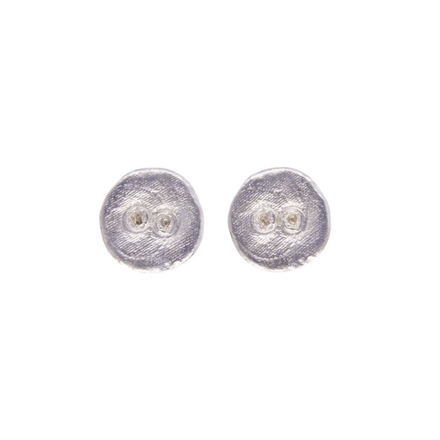 Button pierced earrings