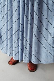 Misty blue embroidered maxi dress