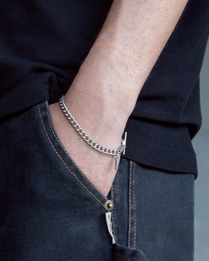NL "Rio03", matte silver tone chain bracelet