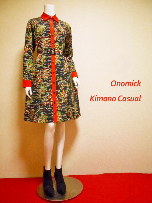 バイカラーシャツドレス Shirt dress LO-605/M