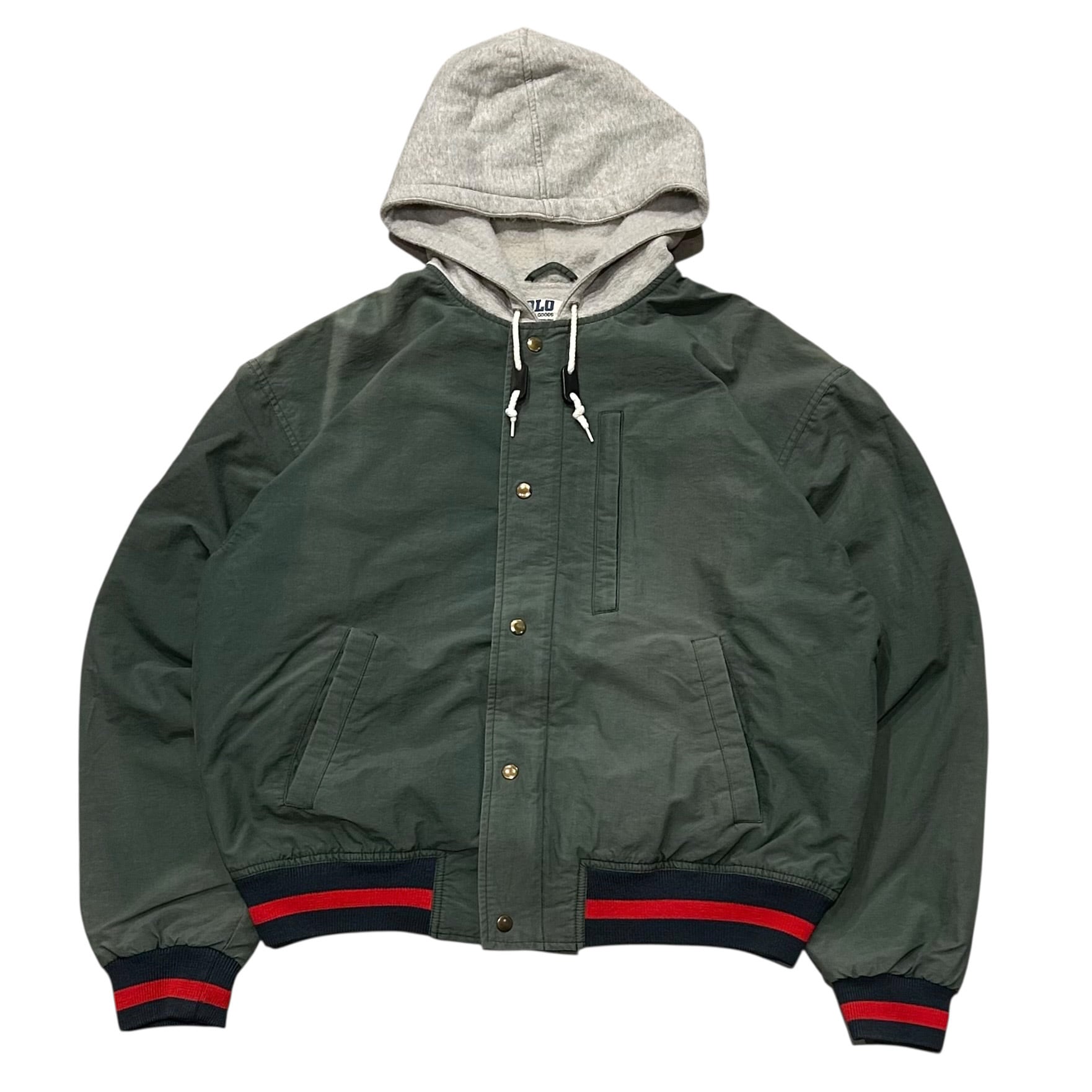 90's Ralph Lauren Hooded Versity Jacket L / ポロラルフローレン
