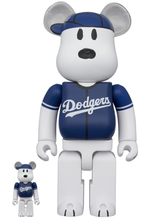 メディコム BE@RBRICK ベアブリック 100% & 400% MLB ピーナッツ スヌーピー ロサンゼルス・ドジャース 未開封 4号店商品