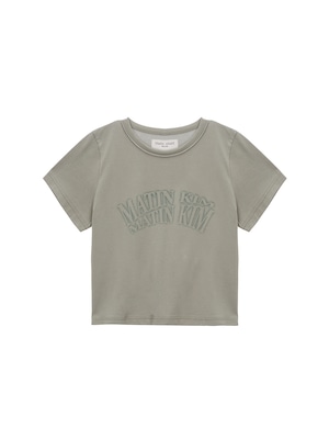 [Matin Kim] MATIN CRESCENDO LOGO CROP TOP IN BEIGE 正規品 韓国ブランド 韓国ファッション 韓国代行 マーティンキム matinkim