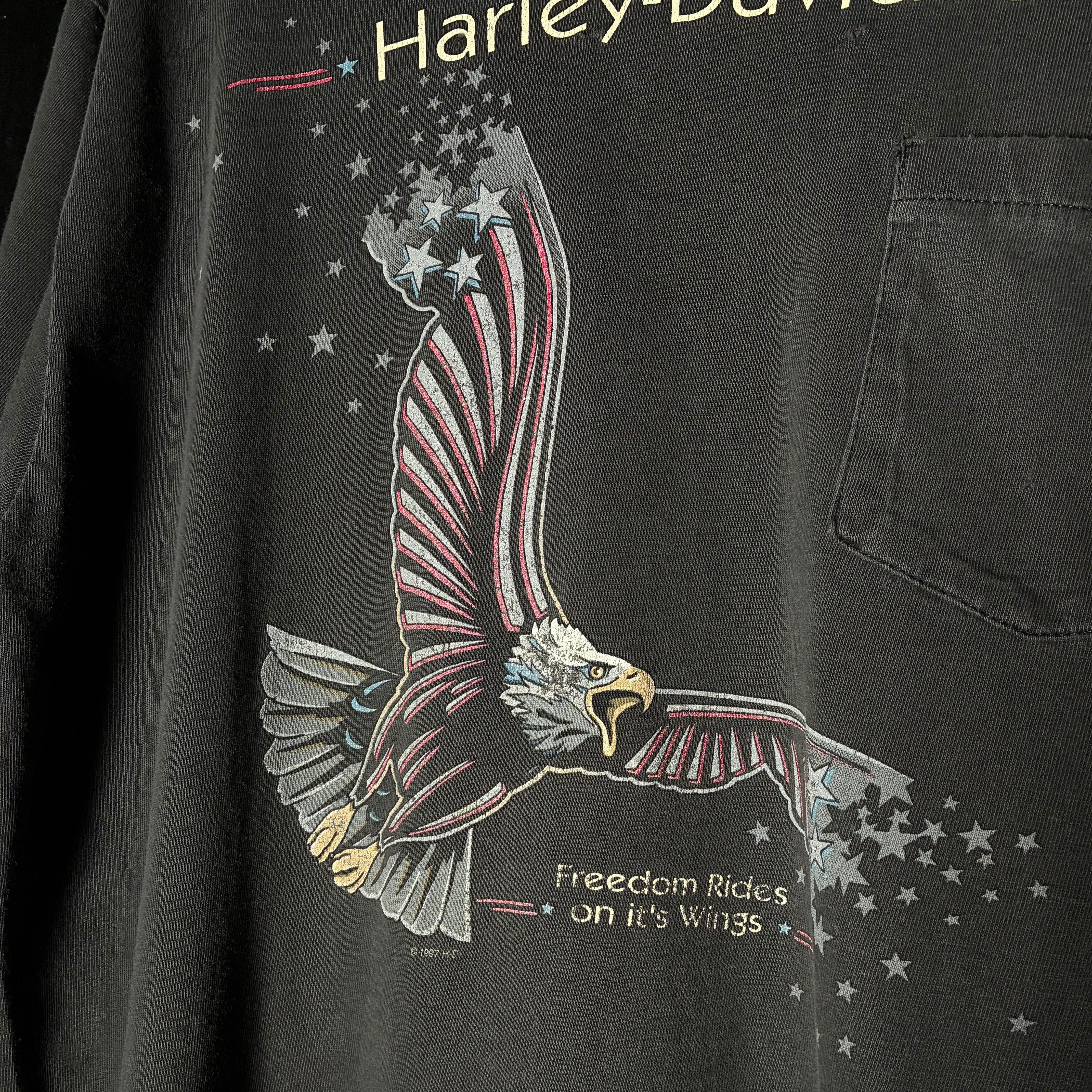 90s USA】Harley-Davidson Vintage Pocket Tee ハーレーダビッドソン