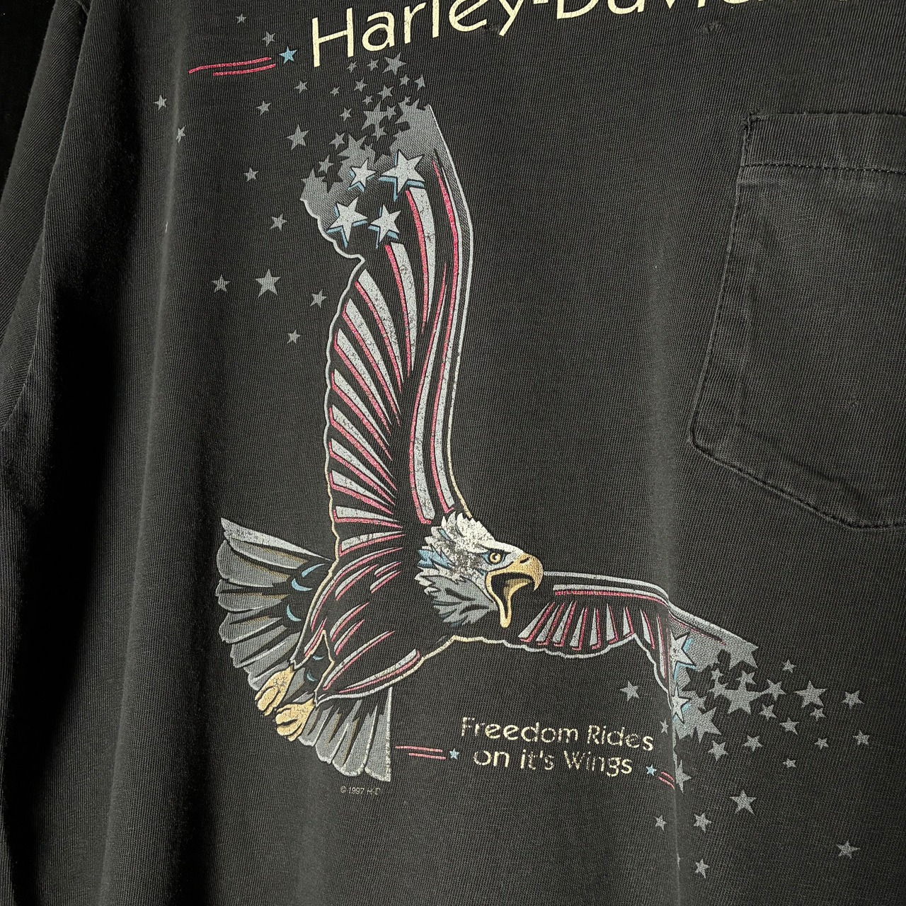 【90s USA】Harley-Davidson Vintage Pocket Tee　ハーレーダビッドソン　ヴィンテージTシャツ　ポケットTシャツ