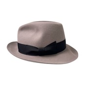 KNOX ノックス 中折れ フェルト ハット 帽子 61 /グレー×ブラック/ラビットファー 兎毛/銀座 TORAYA トラヤ帽子店 箱付き