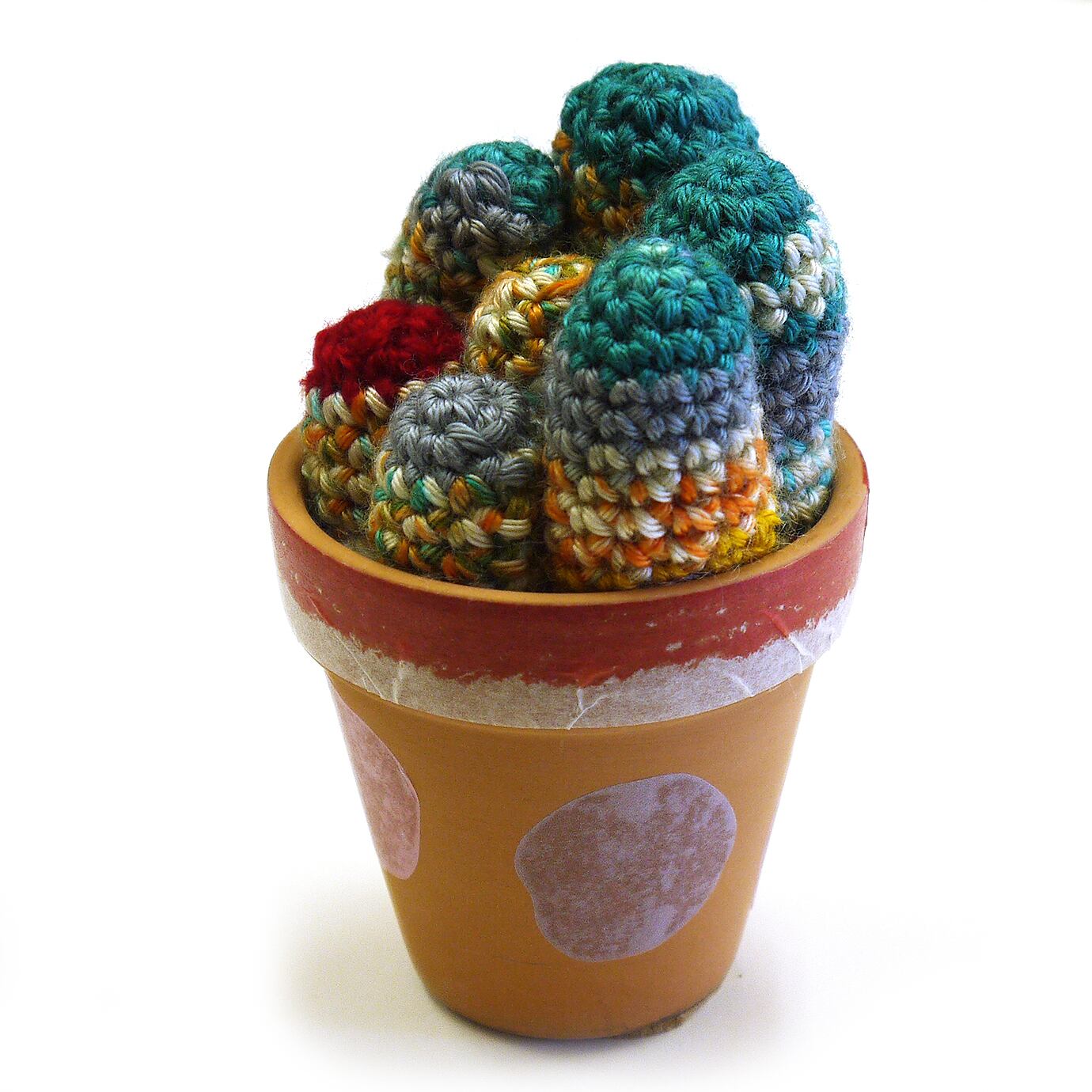 さぼてN】さぼてんあみぐるみインテリア（カラフル）/あみぐるみ