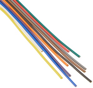 【努力特価】協和ハーモネット 耐熱通信機器用ビニル電線 H-PVC 0.65mm 2mX10色 茶赤橙黄緑青紫灰白黒