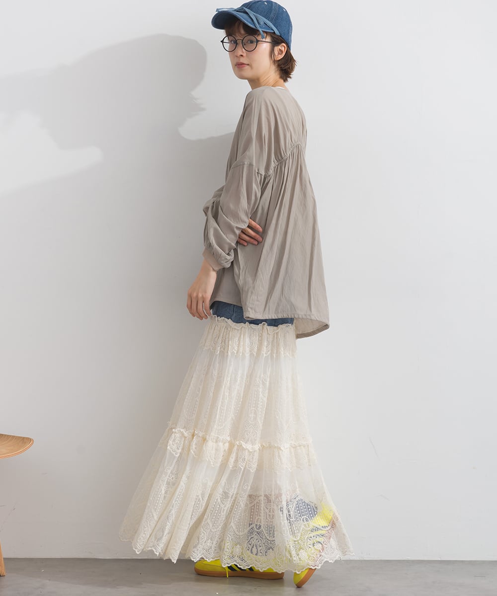 K52069 シアー無地布帛ZIPモモンガブルゾン / Sheer Solid Fabric
