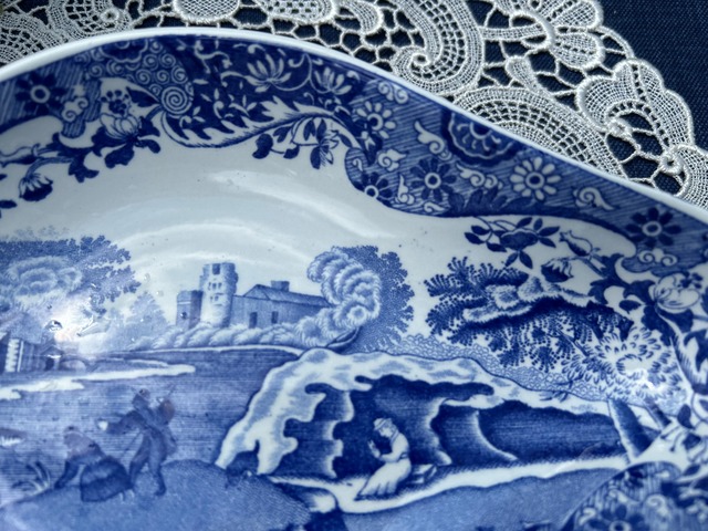 SPODE社　Blue Italian　ダイヤモンドシェイプディッシュ（約22.5cm）（レイトスポード期）
