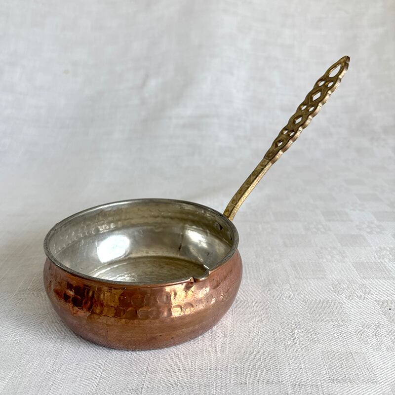 銅鍋 銅片手鍋 直径12cm 厚さ2mm フランス製 ソースパン 12KWdr2-3