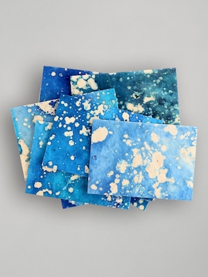 グリーティングカード ブルーオーシャン 15枚セット / Gift Card Set Blue Ocean Batik - 15 Cards + 15 Envelopes