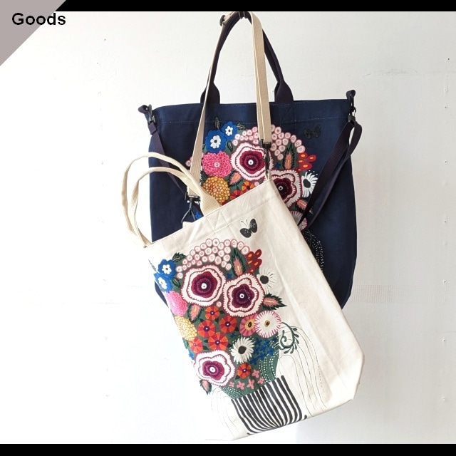 Bohemians Bouquet long tote bag (Natural)