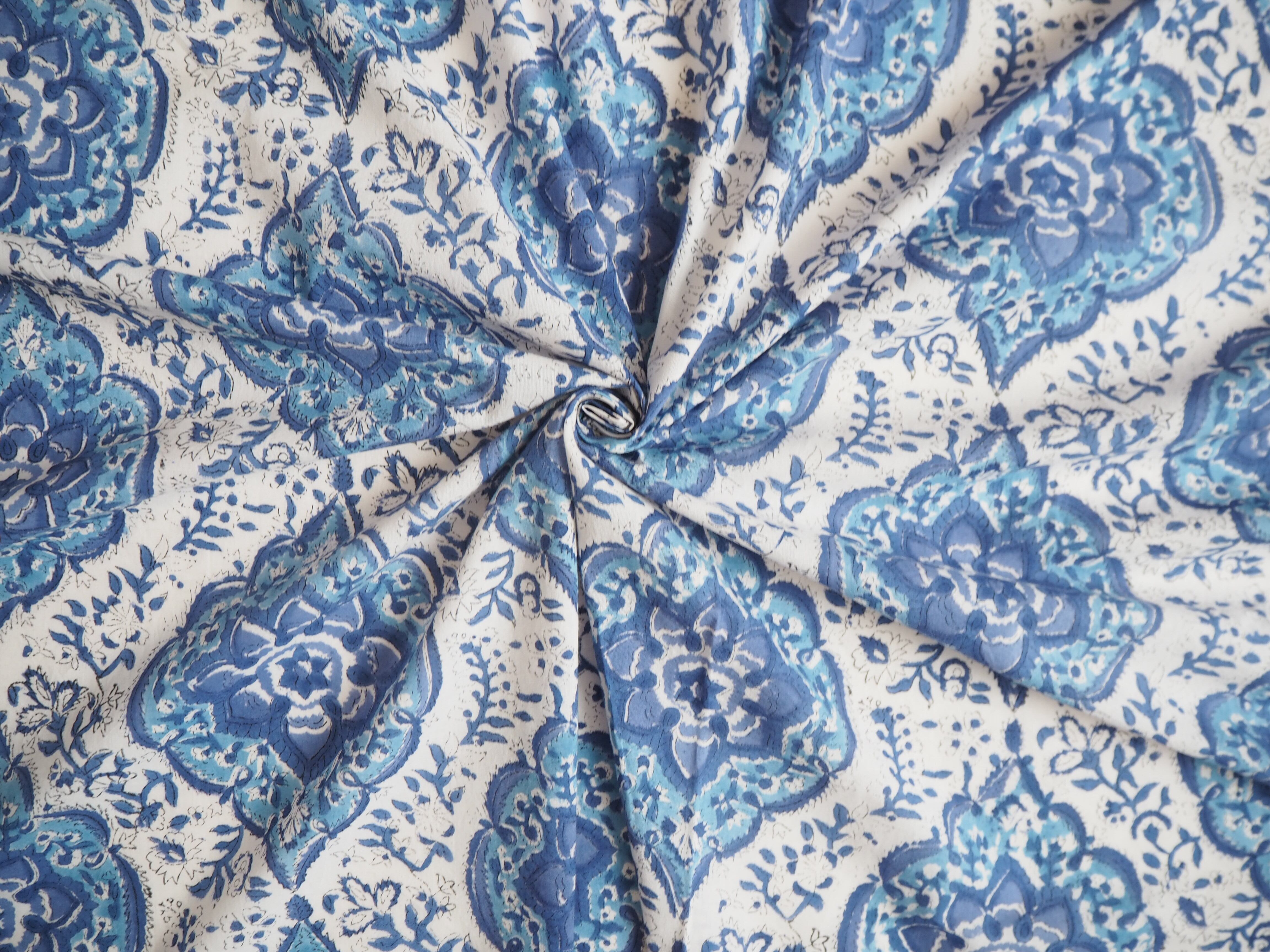 ハンドブロックプリントファブリック f240916