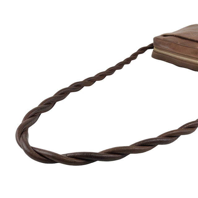 CHANEL シャネル ショルダーバッグ ブラウン ココマーク レザー マトラッセ ツイストショルダー vintage ヴィンテージ オールド 4u7hig