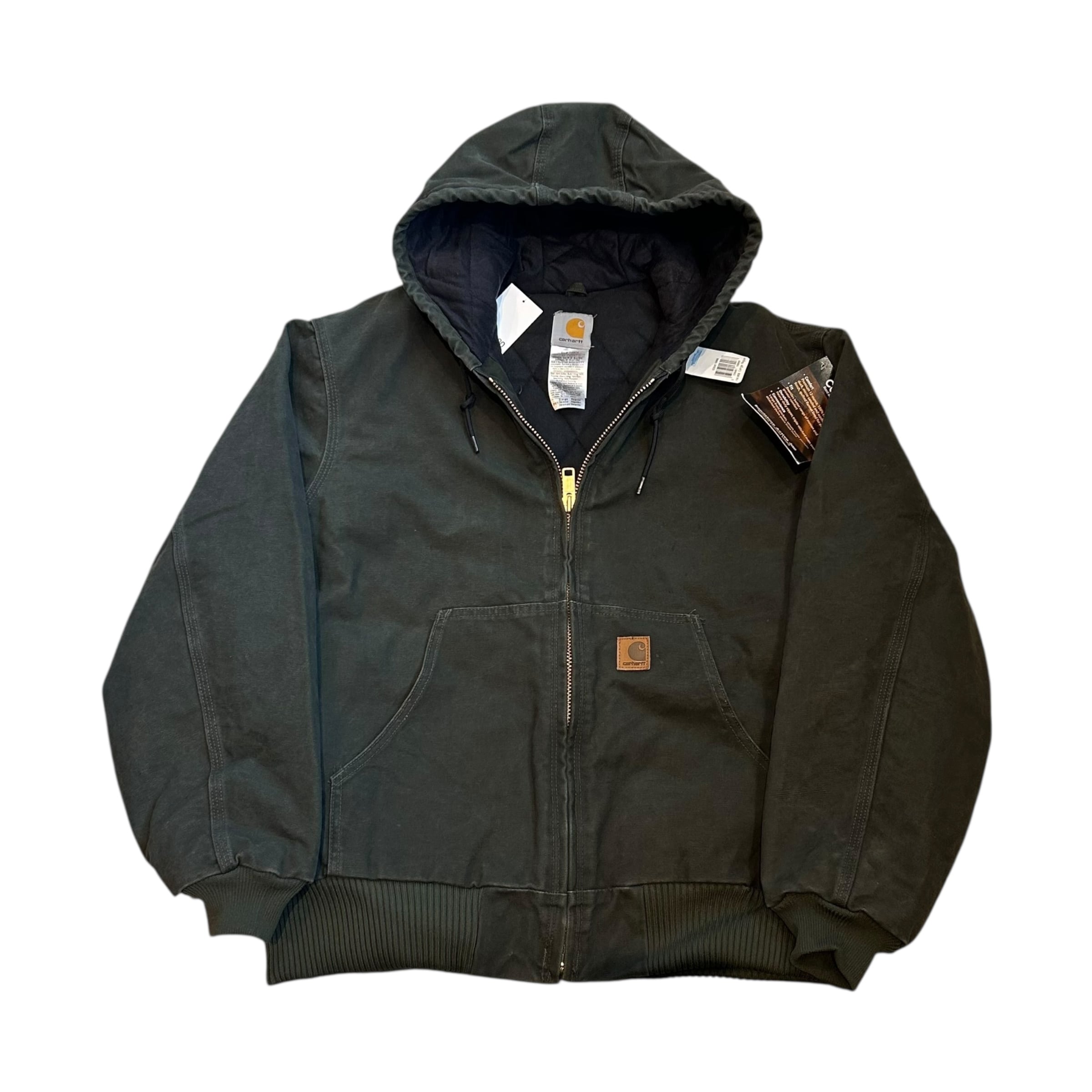 Dead Stock!! 2007s Carhartt "Sandstone Active Jac Quilted Flannel Lined" MOS
