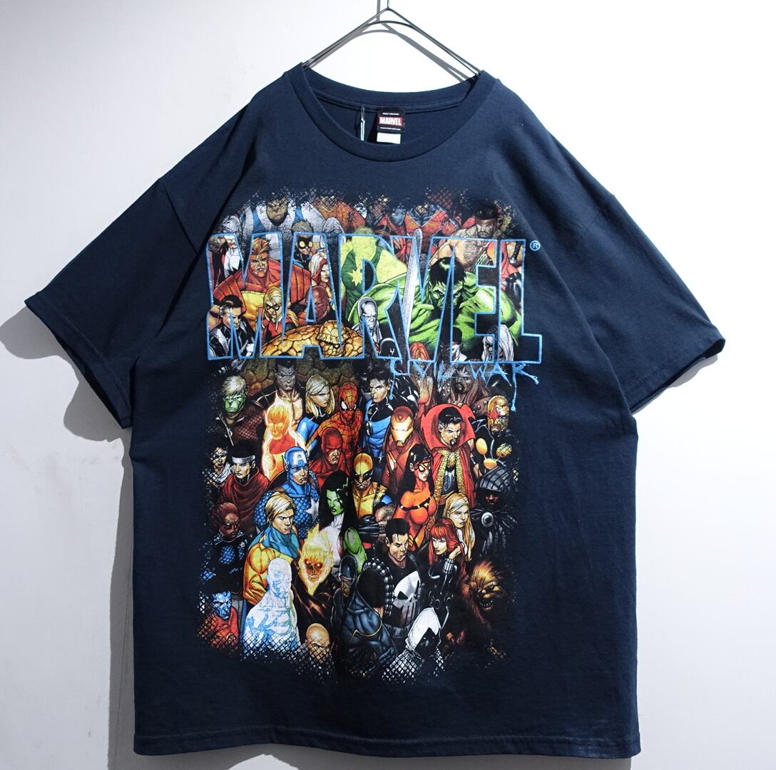 "MARVEL" Black Print Design T-shirt