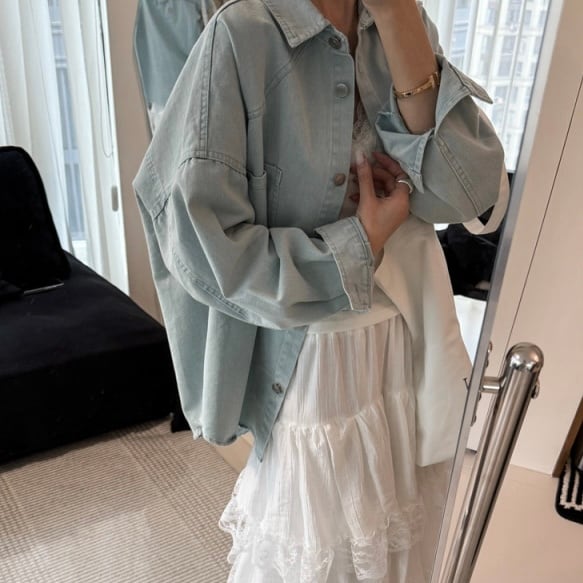 オーバーデニムシャツ