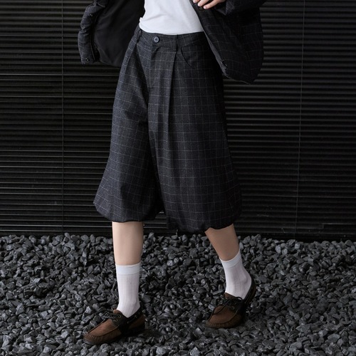 チェックバルーンハーフパンツ ・23736