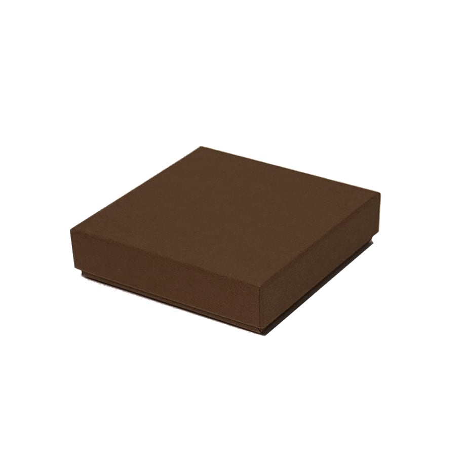 薄型 ギフトボックス M（綿入り） 82×82×20mm 日本製 ブラウン