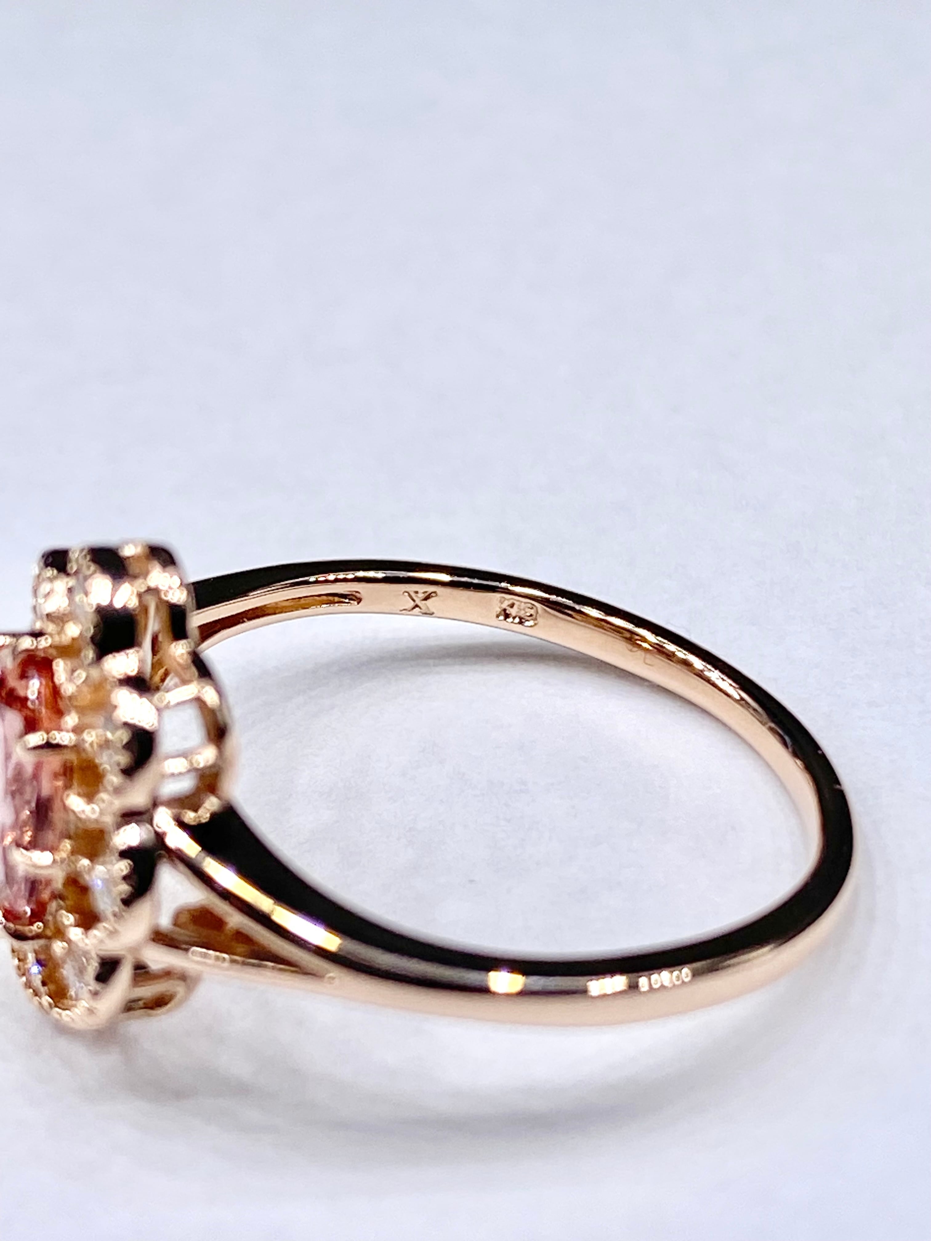 インペリアルトパーズ　リング　k18 10号 Bizoux】インペリアルトパーズ / ダイヤモンド 計0.12ct K18 リング 11