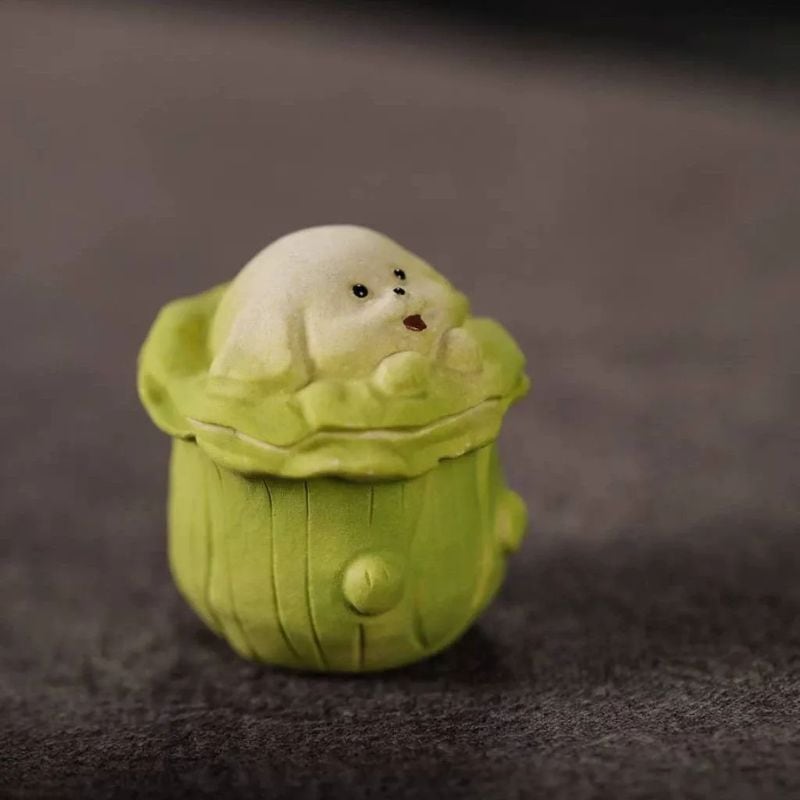 インテリア小物 可愛い犬 中国陶器 野菜柄 置物 インテリア