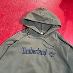 90s Timberland プルオーバーフーディー　カーキ　刺繍ロゴ　オールドティンバー