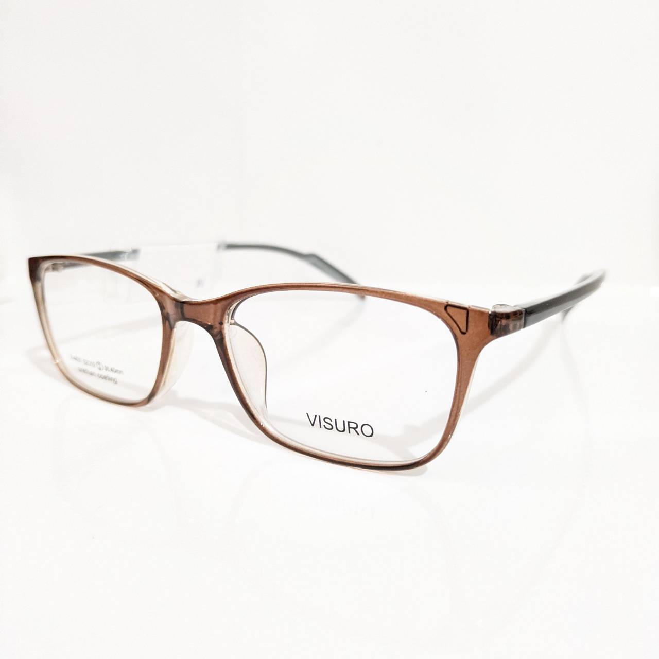 【VISURO】スクエアセルフレーム クリアブラウン