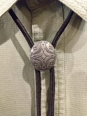 フォークロアシルバーループタイ/レトロアンティーク雑貨古着民族銀