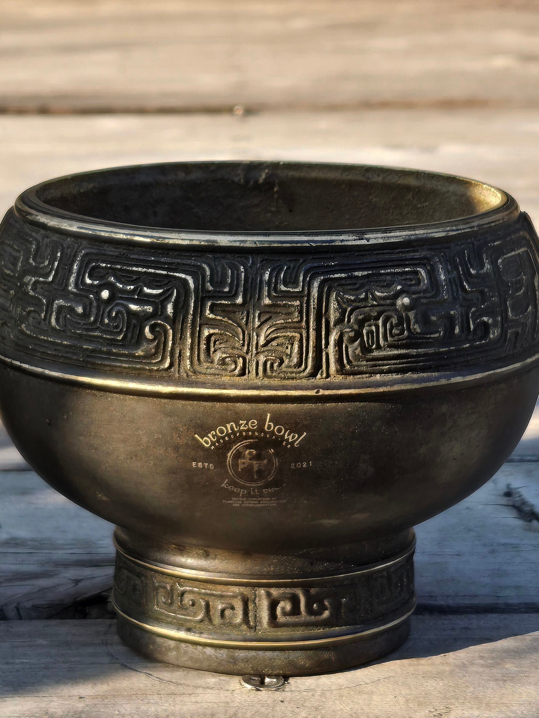 中国の骨董品Y0385 西周青銅器 【宝の鉢】 重さ1220g高さ12.5