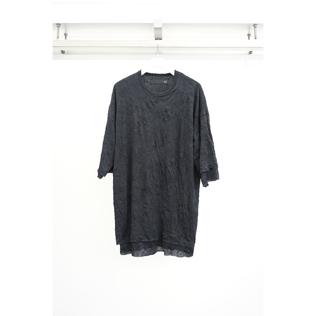 [A.F ARTEFACT] (エーエフアーティファクト) ag-9073 Gauze Washer Over Sized Tee (BLACK)