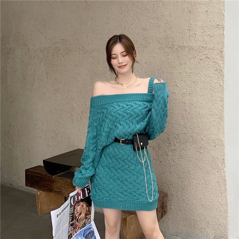 セーター 薄手ショートスプリングニット 春物 スカート ブラックストロベリース85093813913