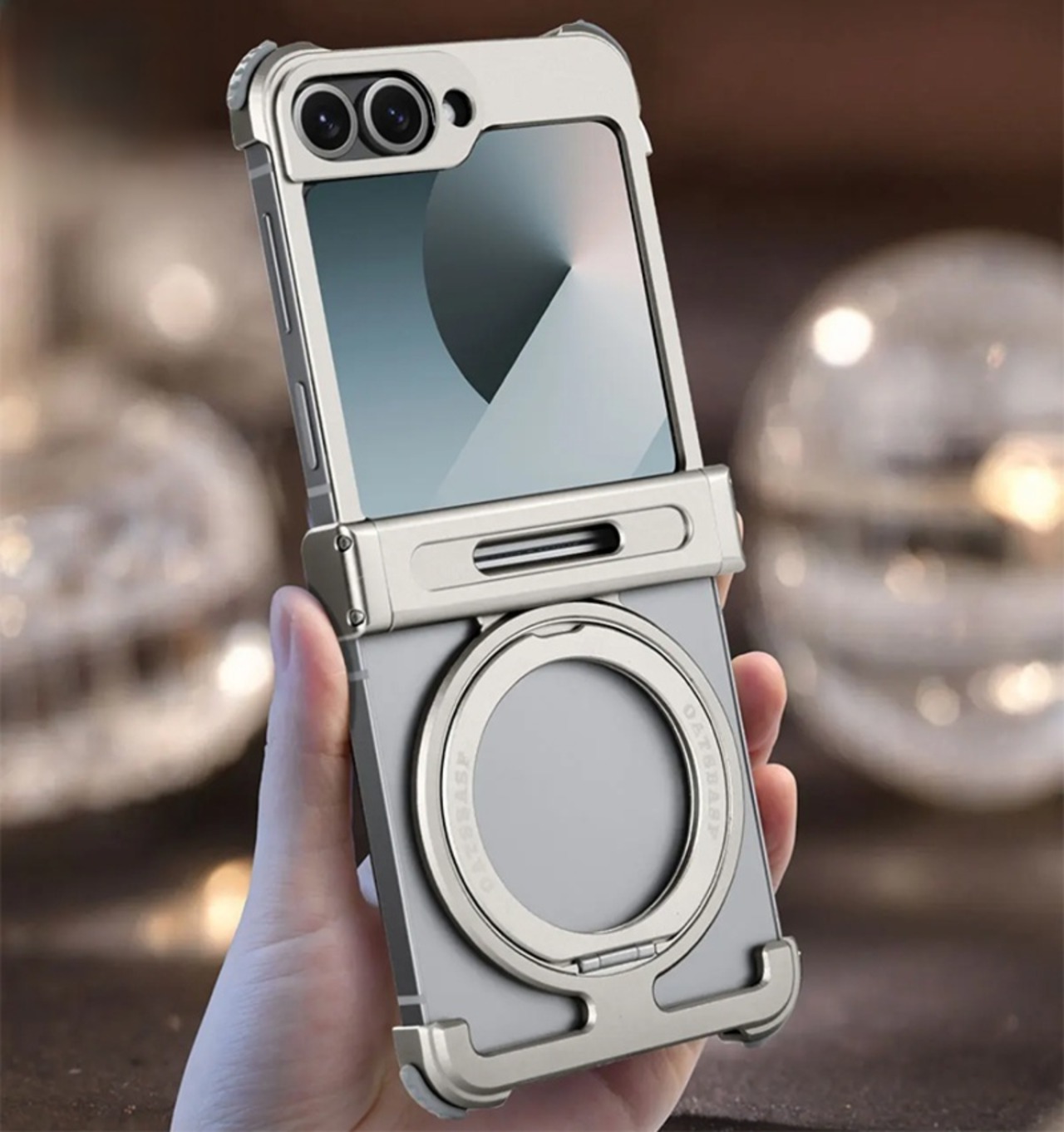 ◆Galaxy Z Flip 7/6◆ Ring Stand Aluminum Bumper Phone Case / リング スタンド アルミニウム バンパー スマホケース