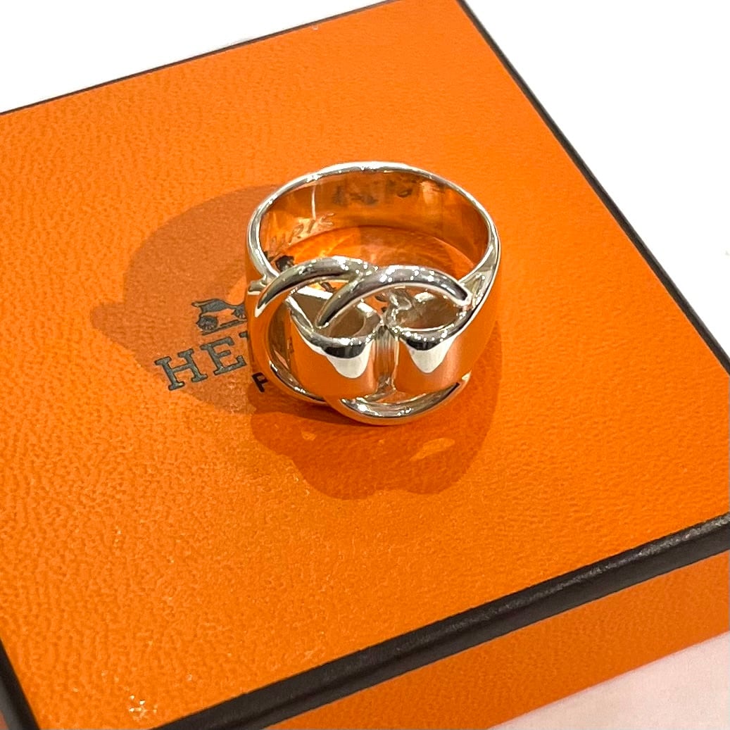 HERMES】エルメスリング 11.5-12号／シルバー925／結びのモチーフが