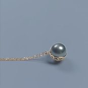 K10 Tahitian Pearl Broun Diamond Necklace (青海波)