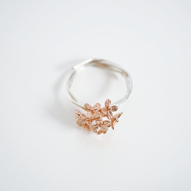 紫陽花のリング(silver×pink gold)