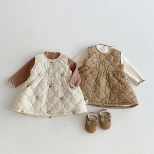 【BABY】ウサギ柄暖かいワンピース