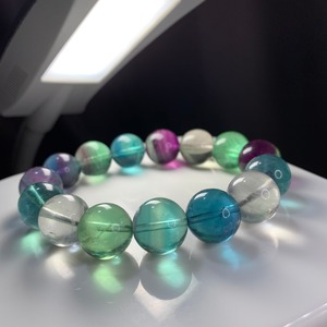 b189透明度高め✩大玉フローライトブレスレット
