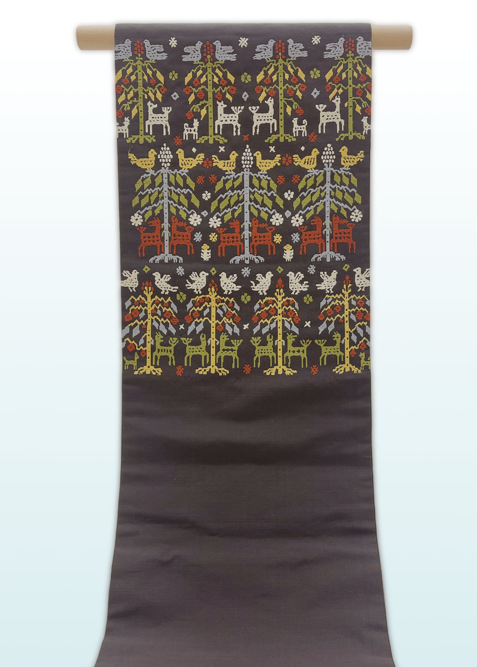 (名古屋)コゲ茶地 川島織物製 正倉院文様 LUOKA−058(リユース品)