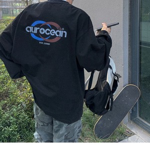 ダメージヴィンテージ風バックプリントロングTシャツ　1051