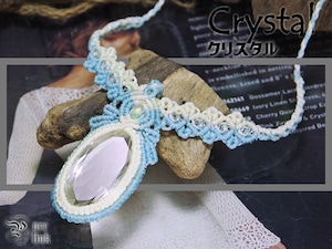 『水晶・クリスタル』『オパール』マクラメ編トップネックレス