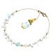 K10 ゴールドブレスレット 天然石ハウライト ガラスジュエリー (ベビーブルー&イエロー) / Maho de Maho