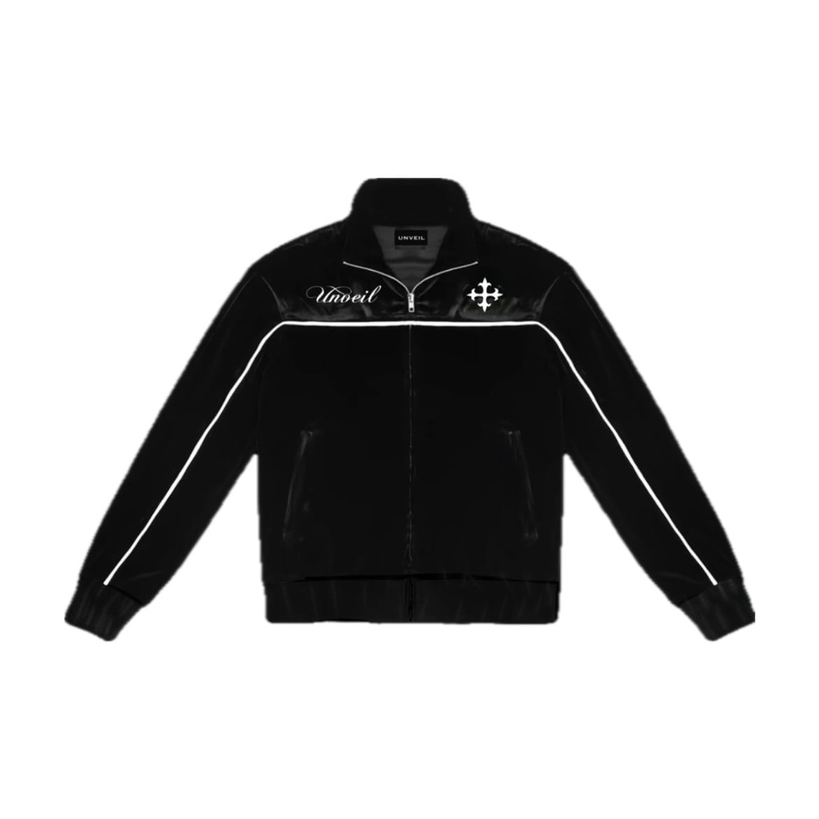 即納】リッチベルベット ラインジップジャケット【Black】 | PAY ID