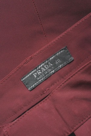 90's "PRADA" Polyester Spandex Turn-up Slacks Made in ITALY