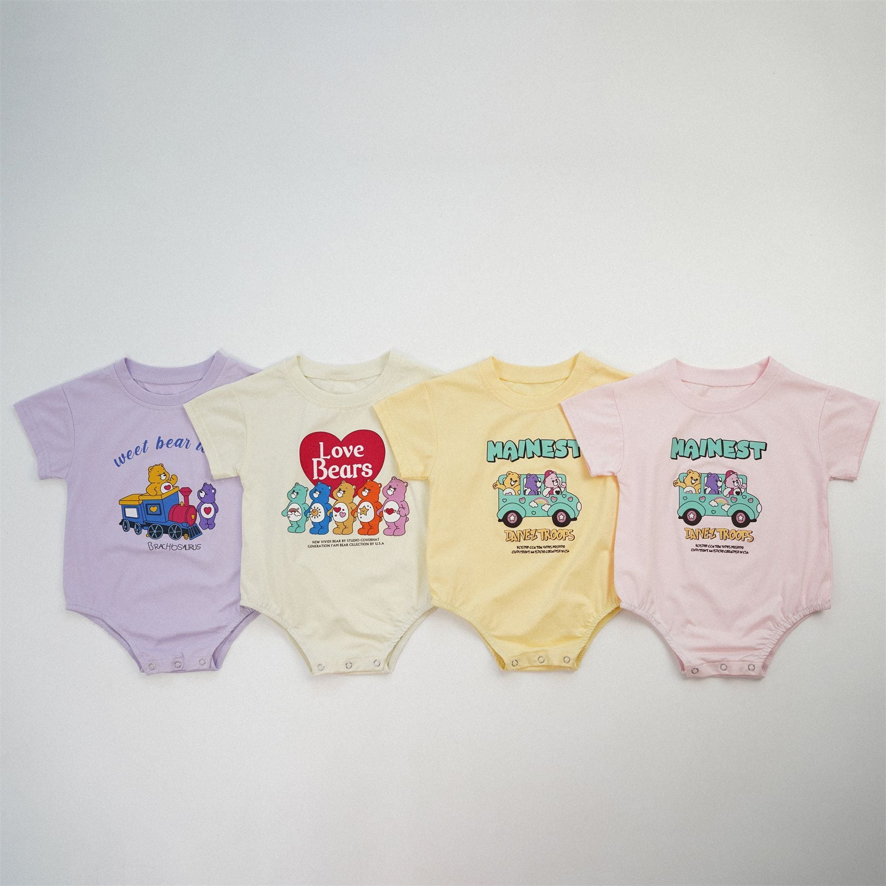 【BABY】夏新作 カートゥーン半袖ロンパース