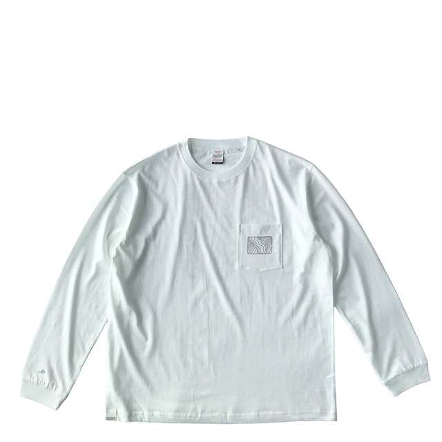 In the waves / Organic cotton One poket Long sleeve Tshirt  / Natural